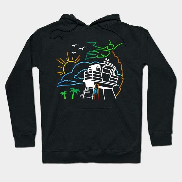 Hawaiian Vacation - Life Guard Station Hoodie by JPenfieldDesigns